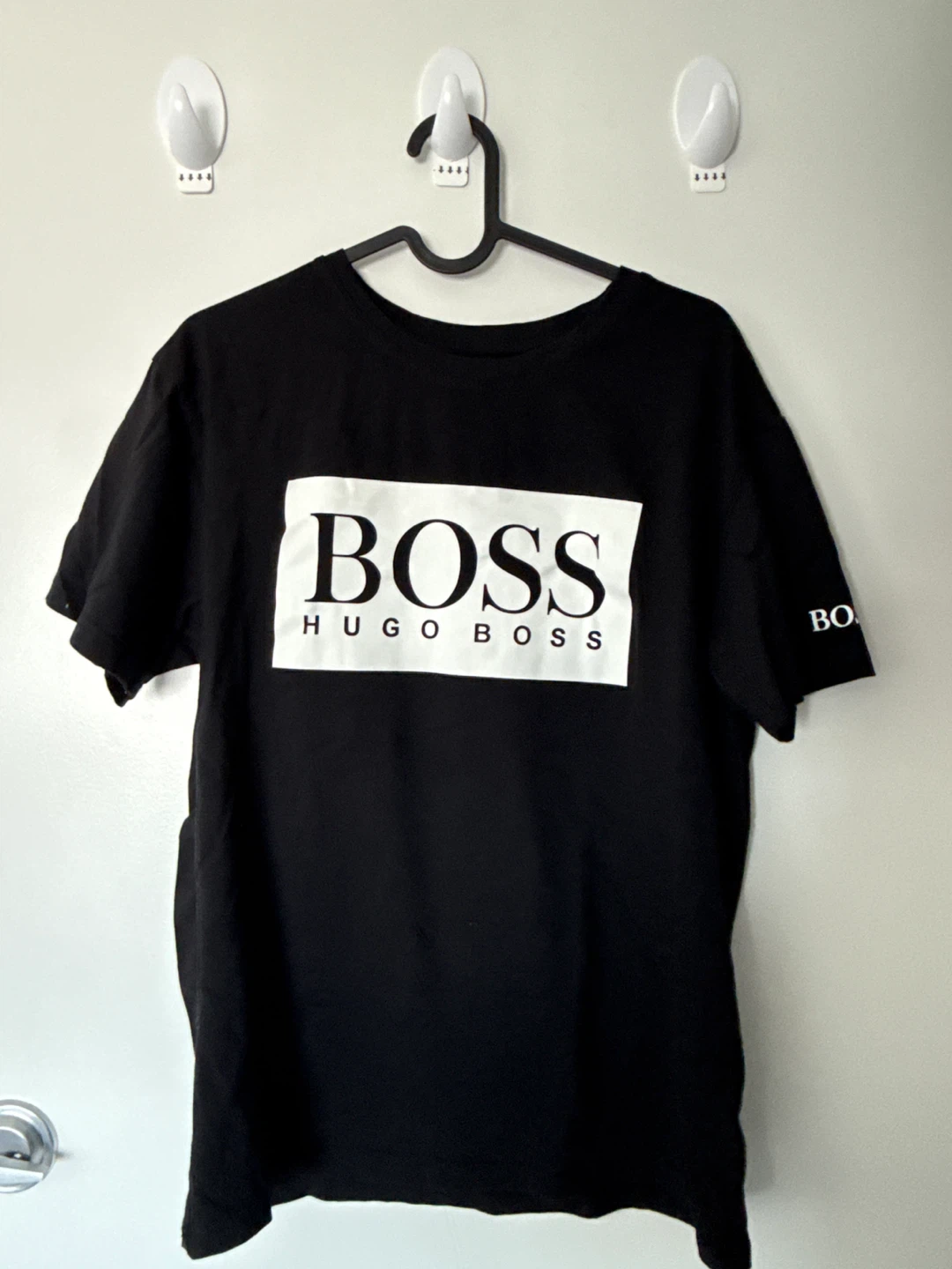 Black Hugo Boss T-Shirt with White Logo
