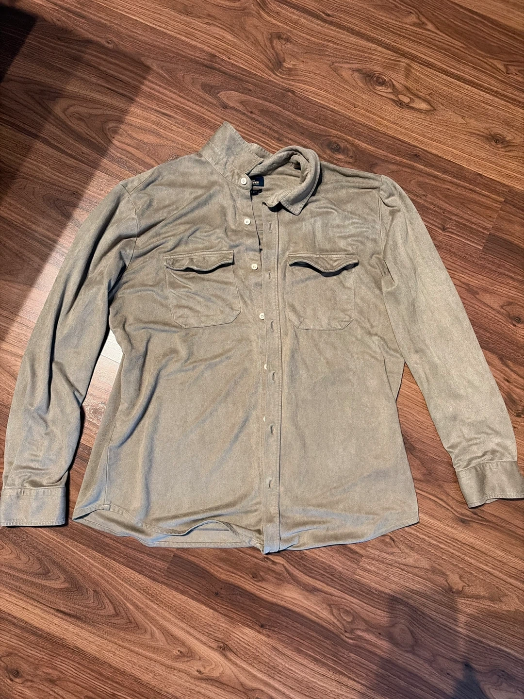 Brown Suede Button-Up Shirt
