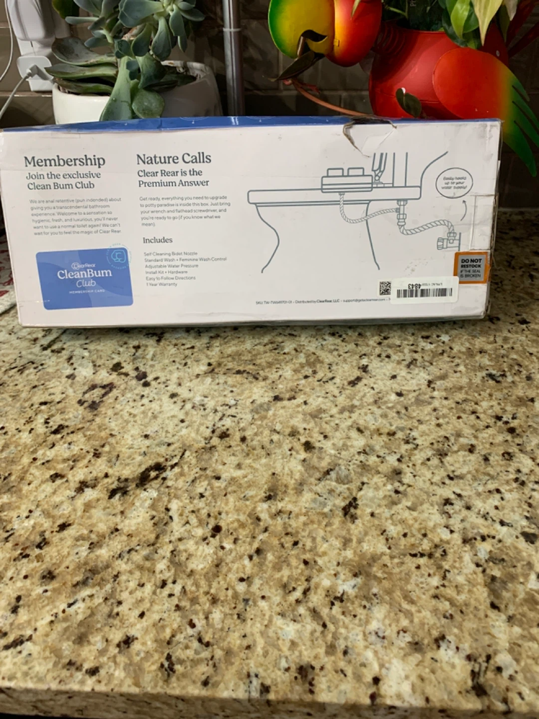 Clear rear bidet