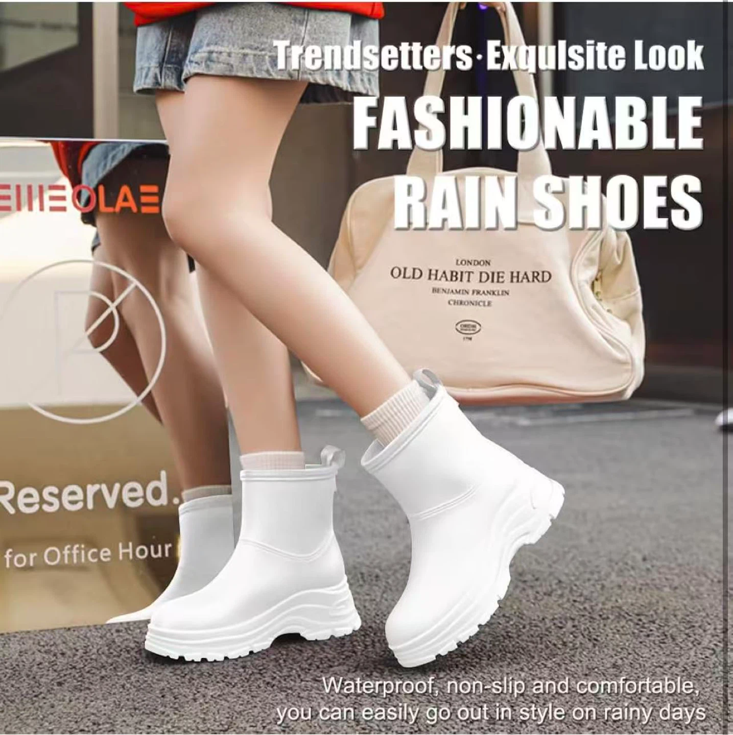 White Waterproof Rain Boots - photo 4