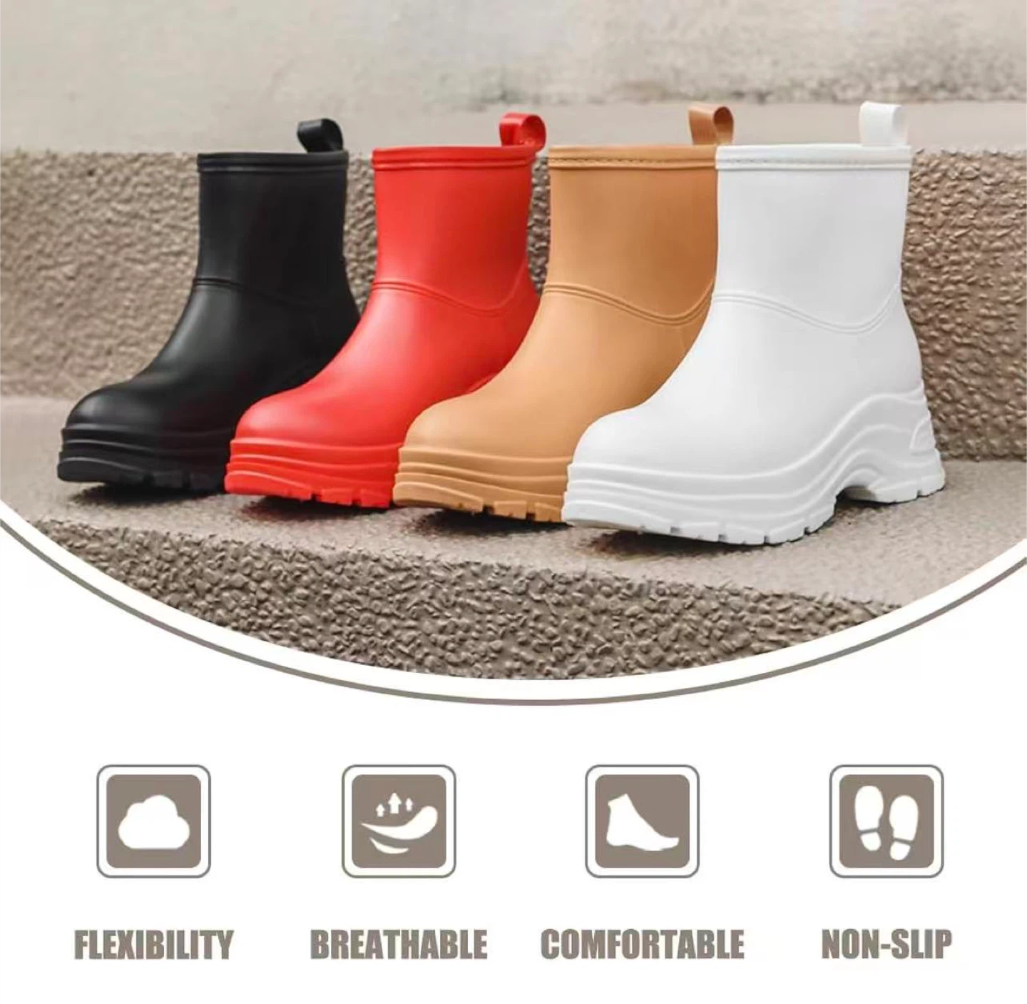 White Waterproof Rain Boots - photo 5