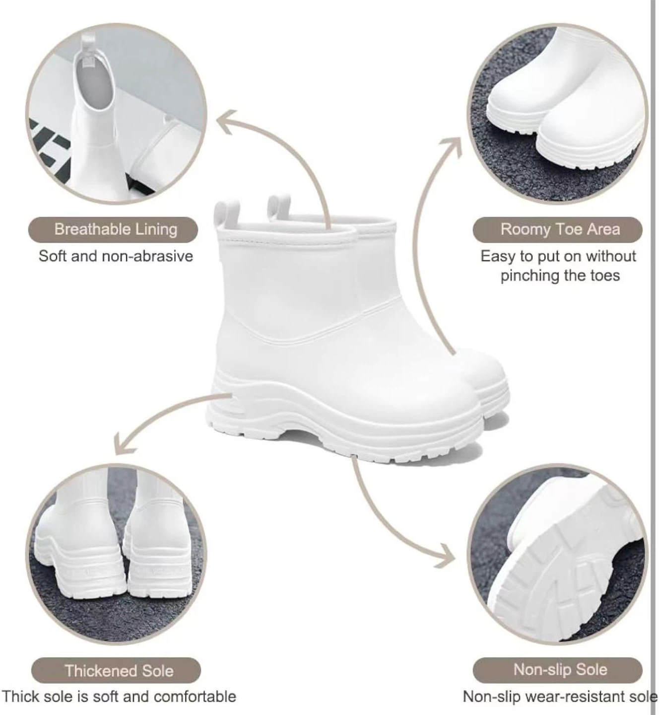 White Waterproof Rain Boots - photo 2