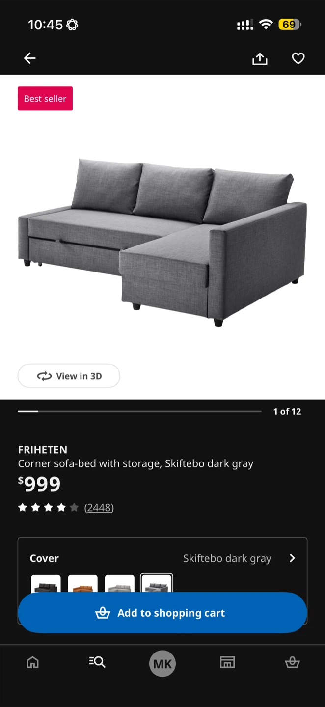 IKEA FRIHETEN Corner Sofa-Bed with Storage - photo 4