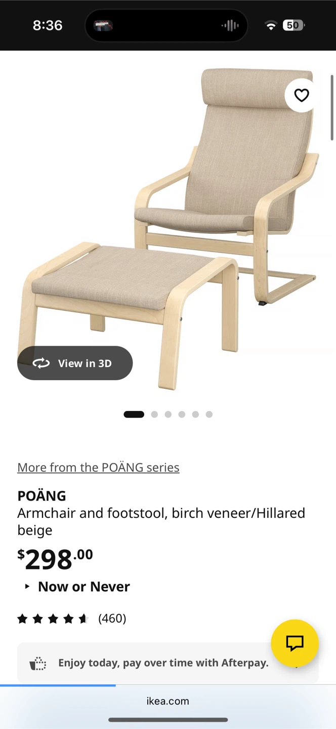 IKEA POÄNG Armchair and Footstool - Yellow - photo 3