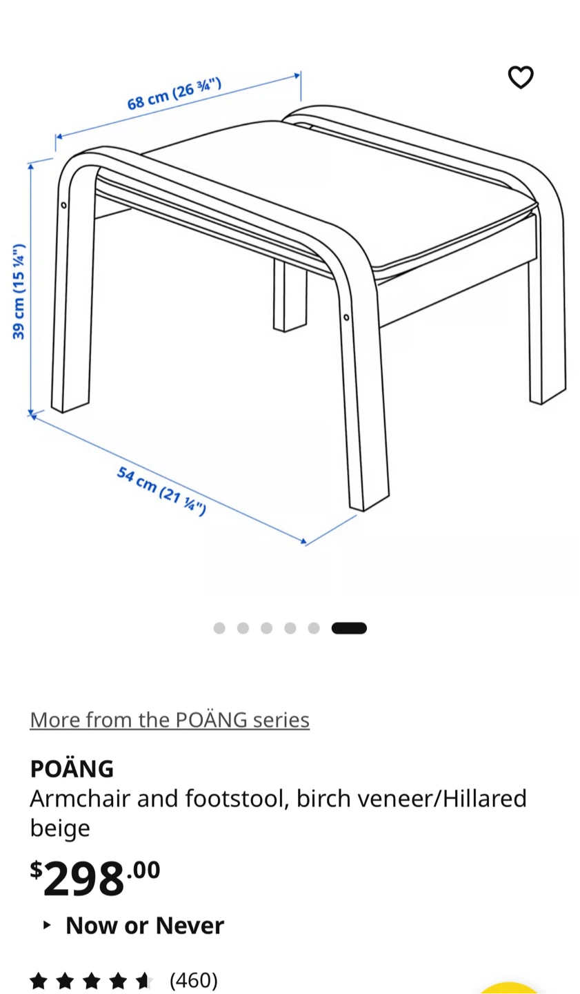 IKEA POÄNG Armchair and Footstool - Yellow - photo 5
