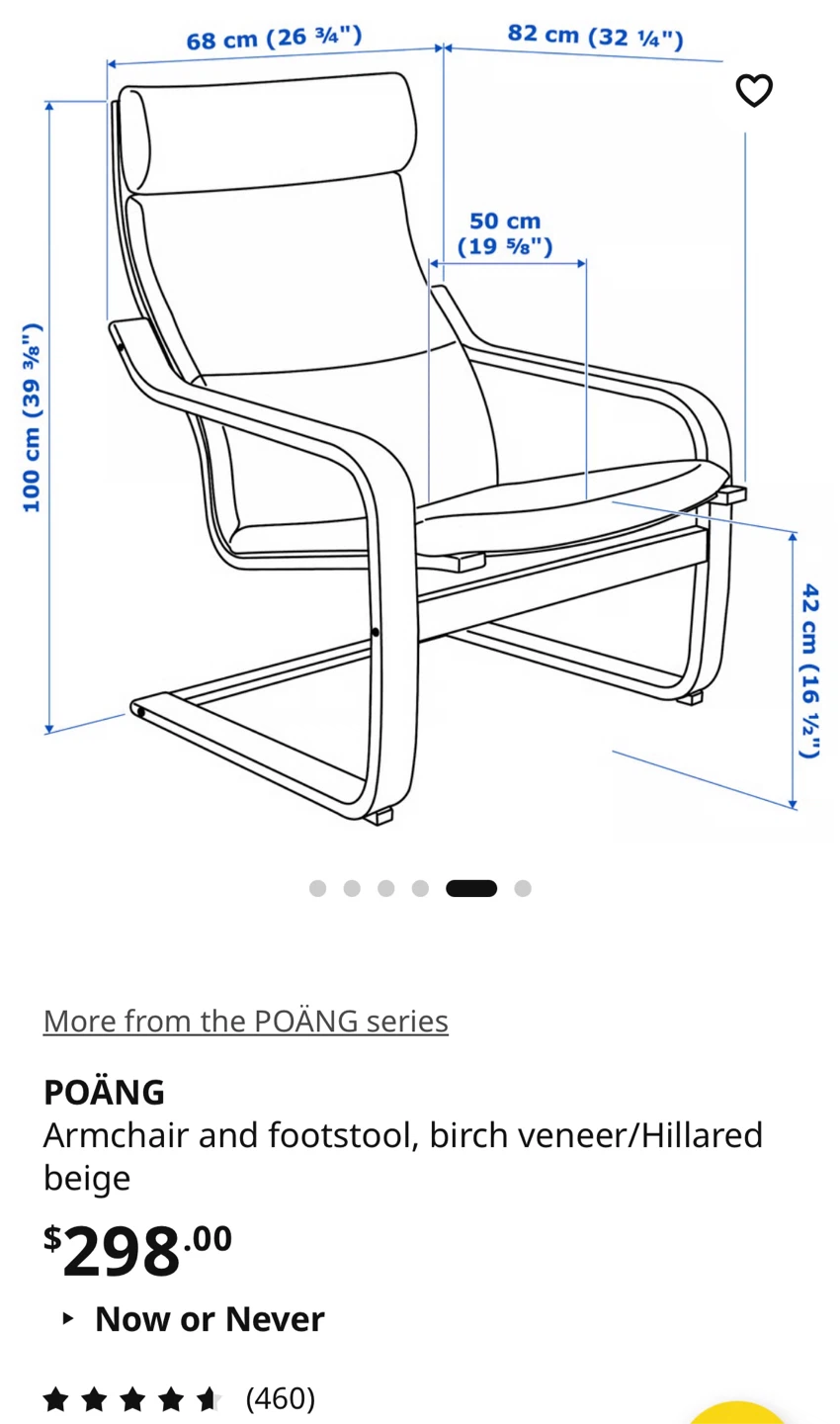 IKEA POÄNG Armchair and Footstool - Yellow - photo 4