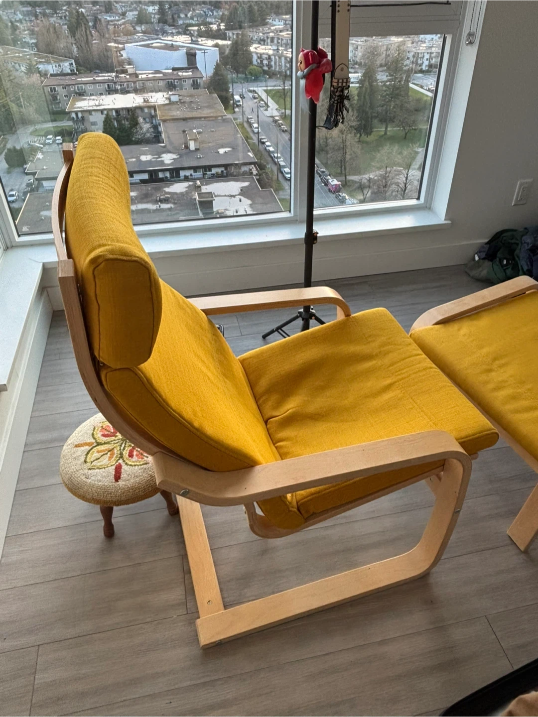 IKEA POÄNG Armchair and Footstool - Yellow - photo 2