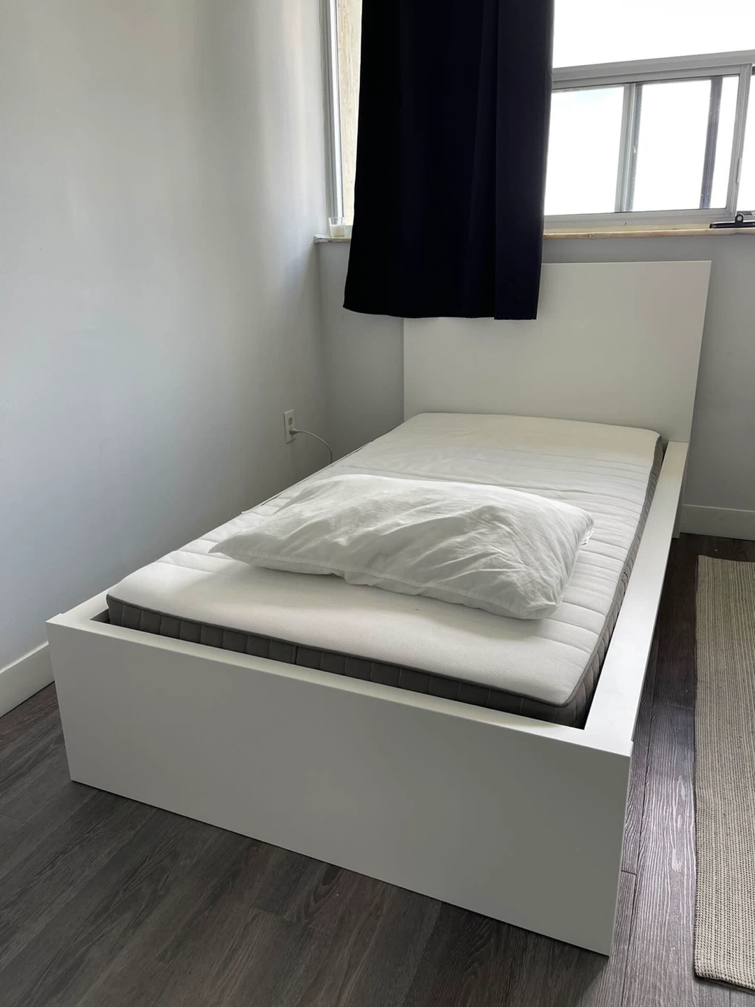 White IKEA twin Bed Frame with Mattress