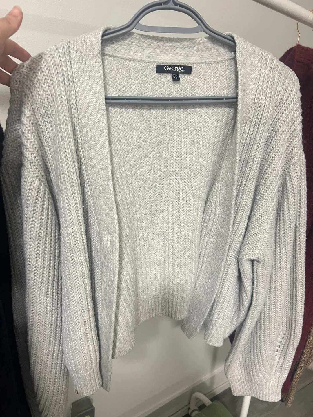 Grey Cardigan with Balloon sleeves