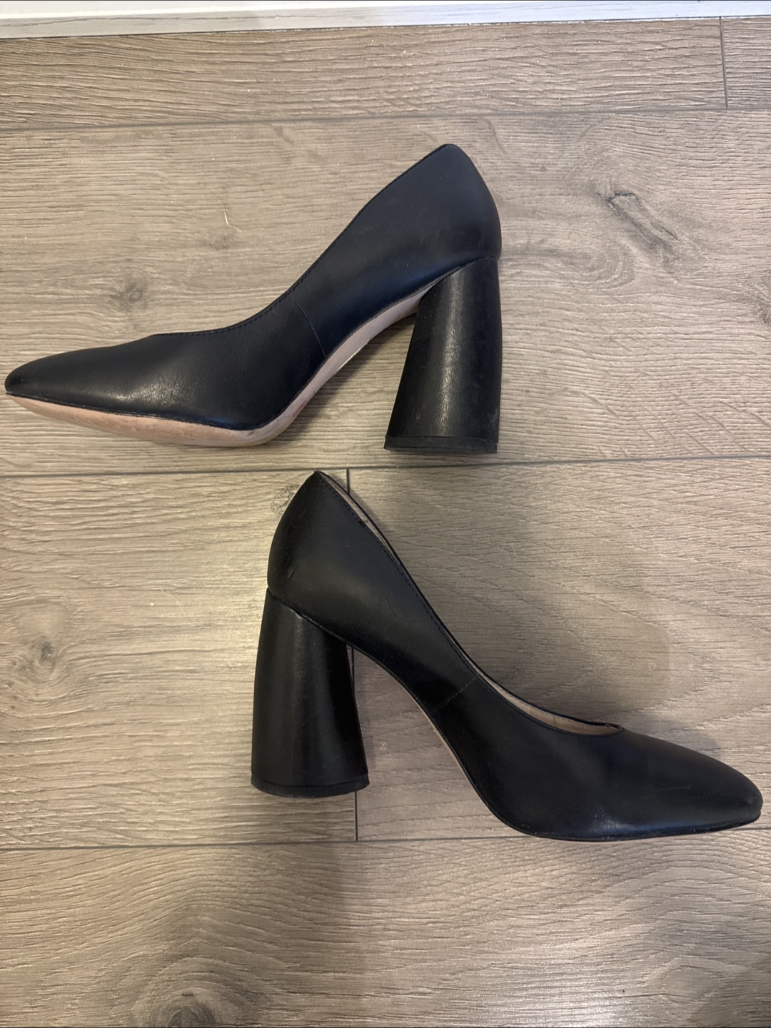 Black Leather Block Heels - Louise et Cie - photo 2