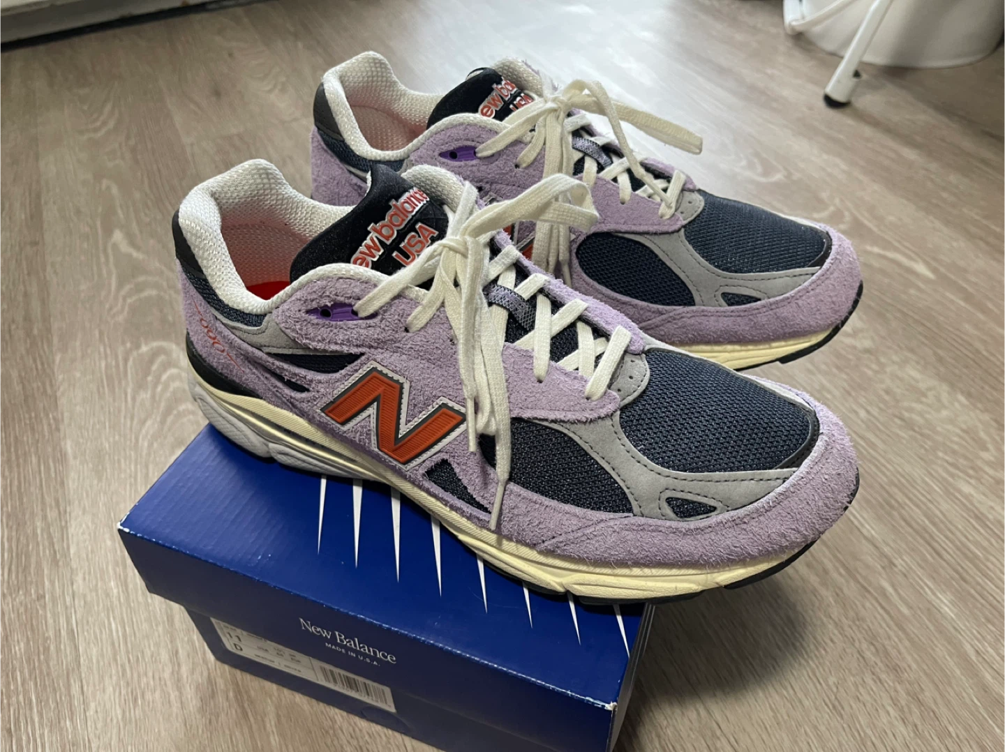 New Balance 990v3 Sneakers - Lavender/Grey/Navy - photo 2