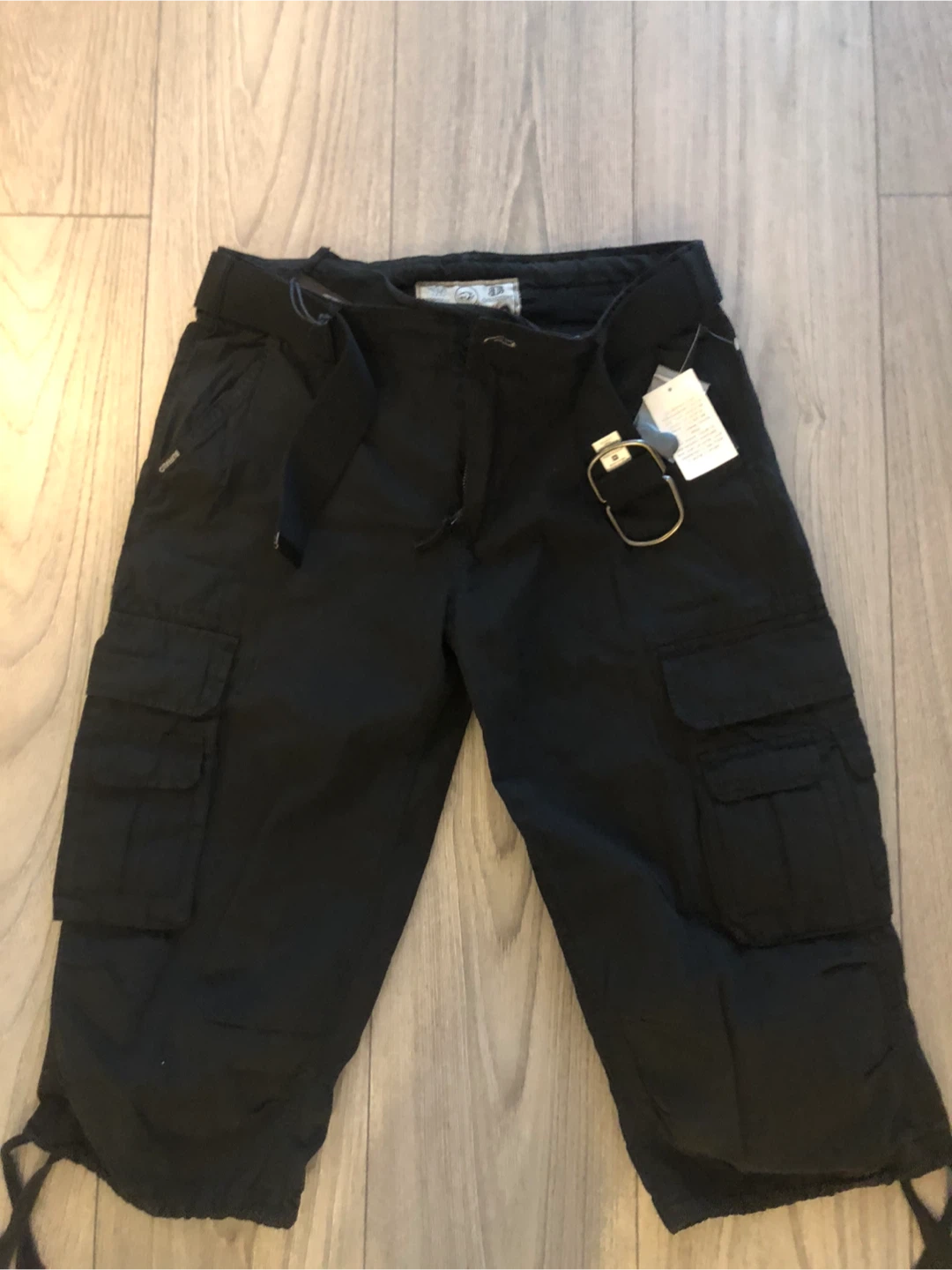 Buffalo David Bitton Black Cargo Capri Pants