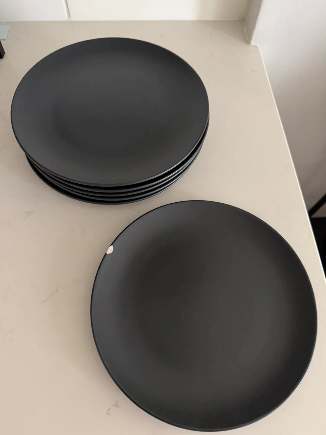 IKEA Deep Plates - Set of 6 - Dark Grey Stoneware