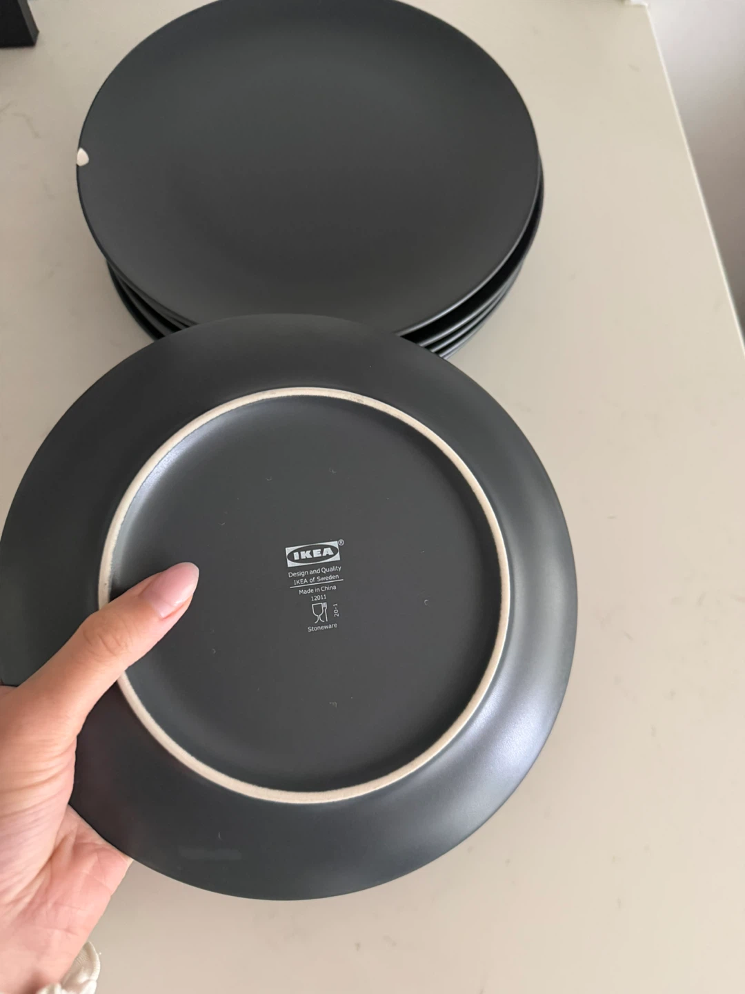 IKEA Deep Plates - Set of 6 - Dark Grey Stoneware - photo 3