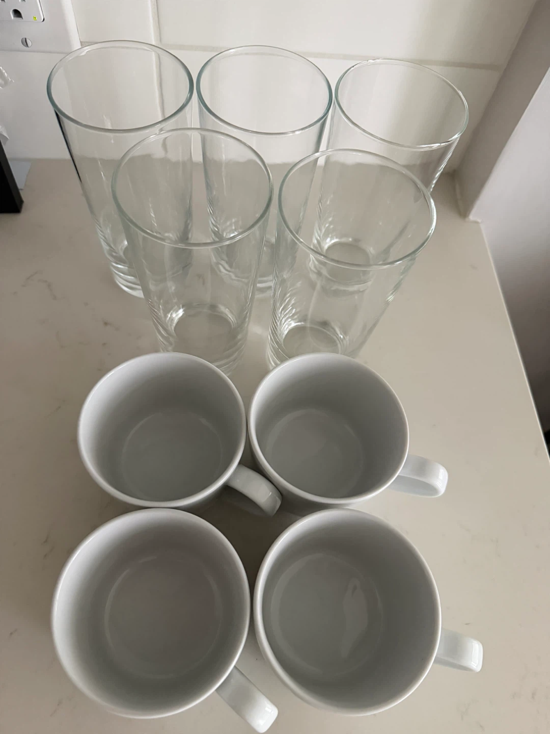 IKEA White Mugs and Clear Glasses Set - photo 5