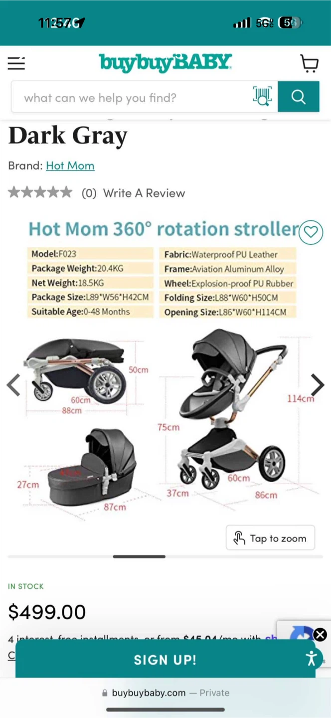 Hot Mom 360 Rotation Stroller - Dark Gray - photo 4