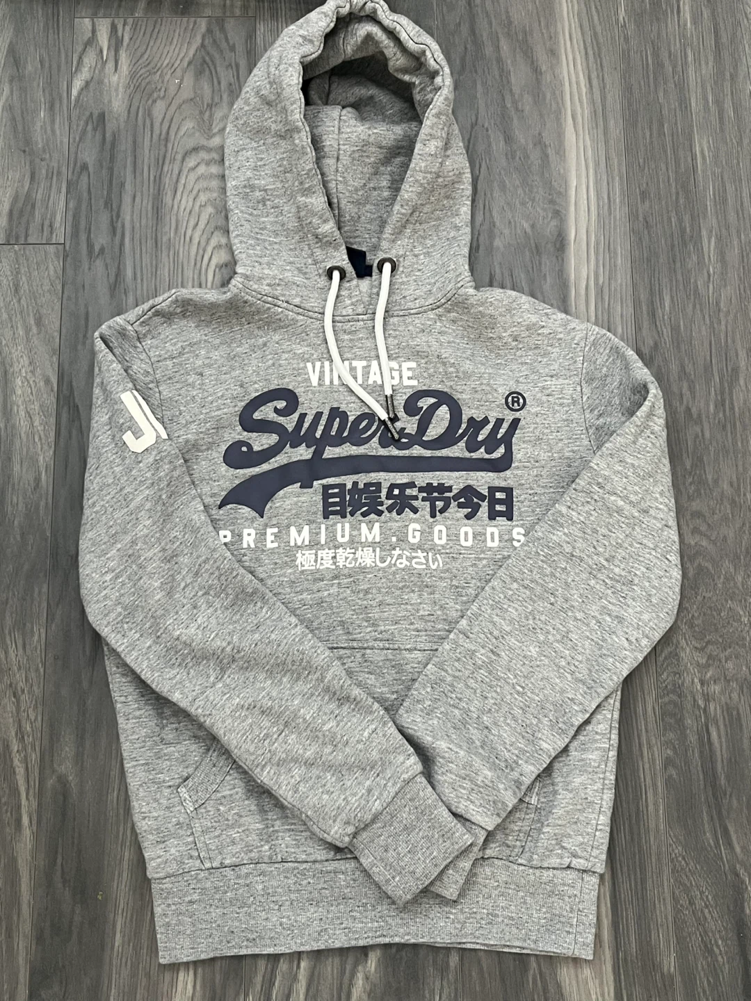 Vintage Superdry Organic Cotton Grey Hoodie | Men - photo 3
