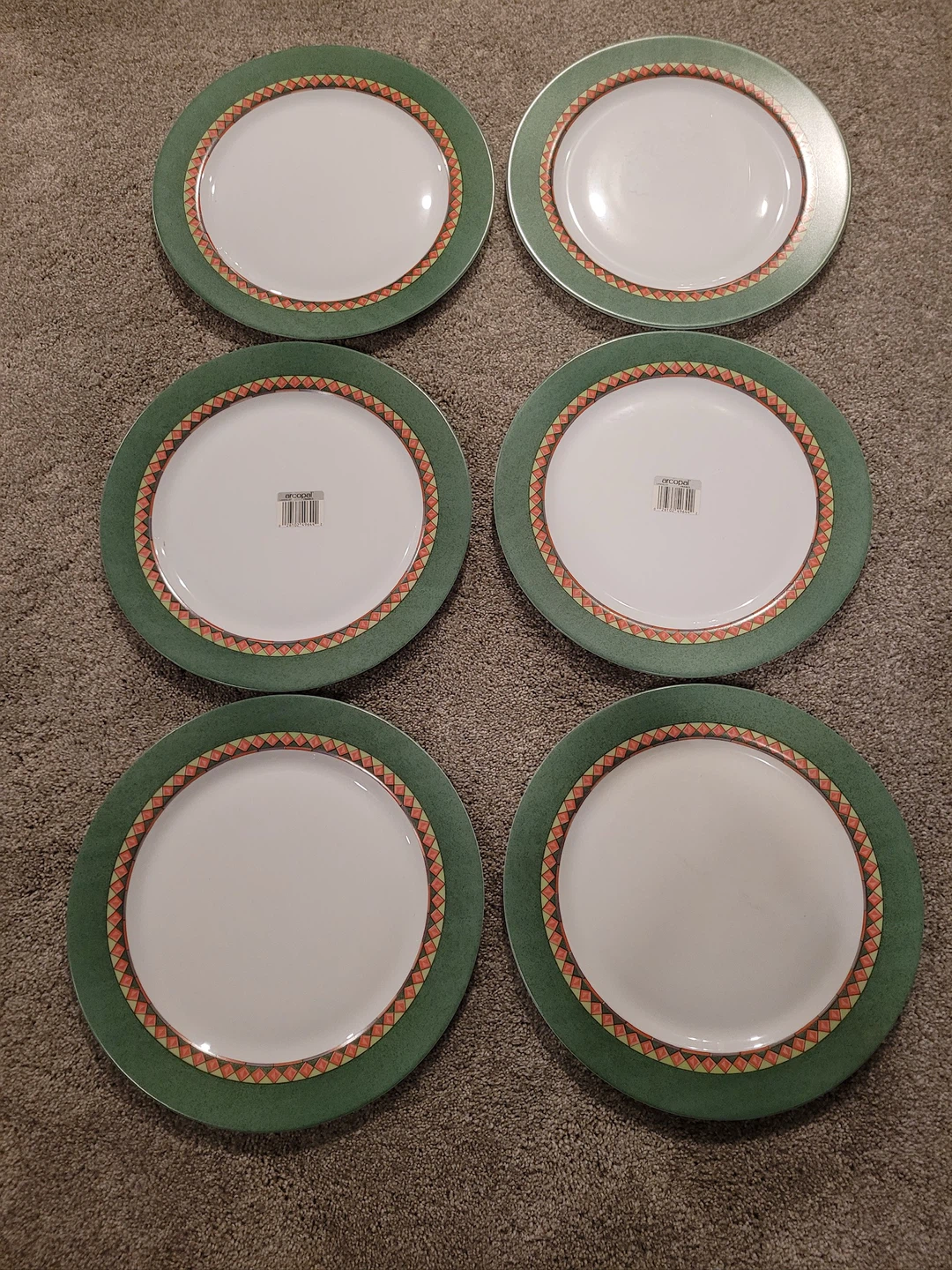 Arcopal Plates - Set of 6 Extra Large Dinner Plates