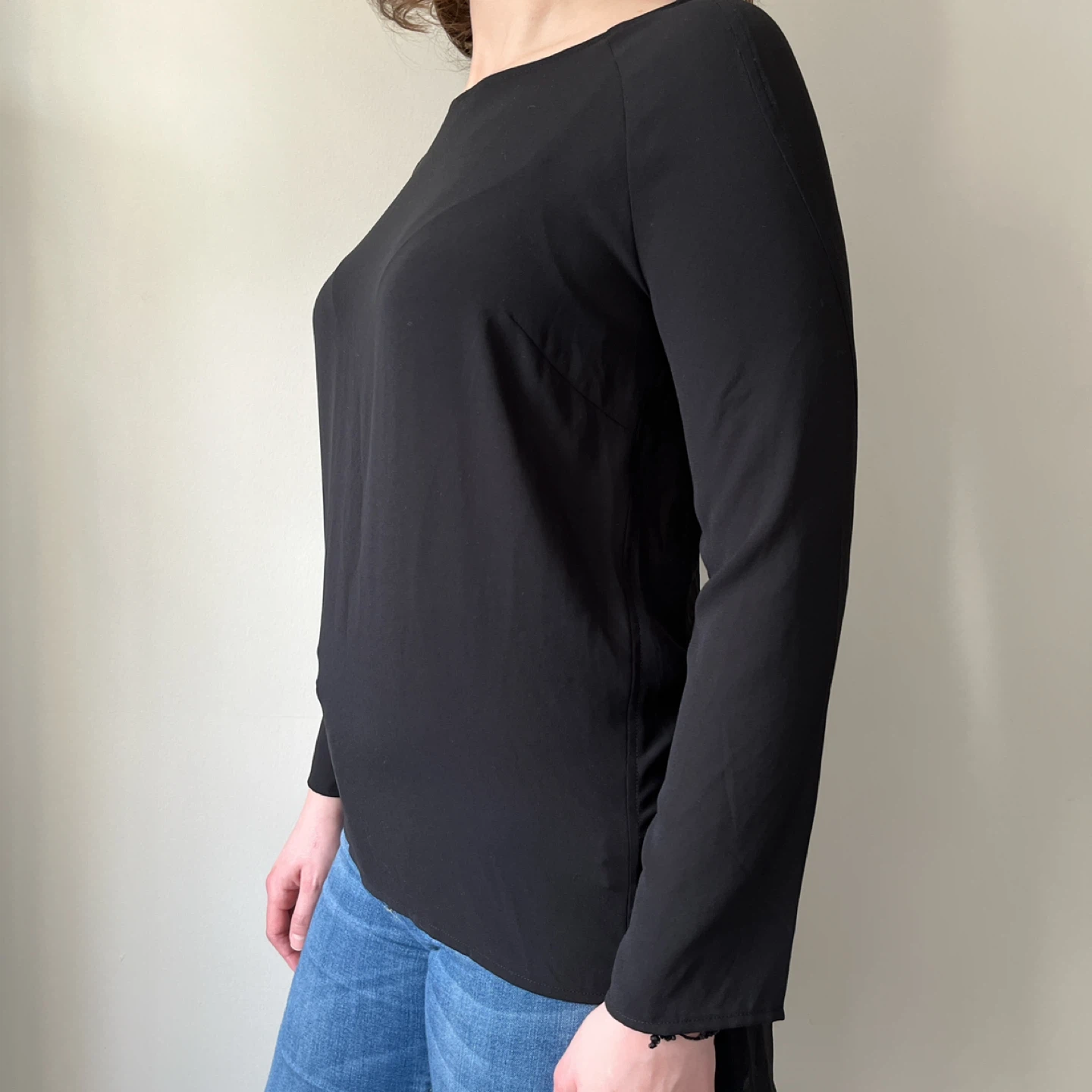 Oak + Fort Black Longsleeve Blouse, Size XS - photo 4