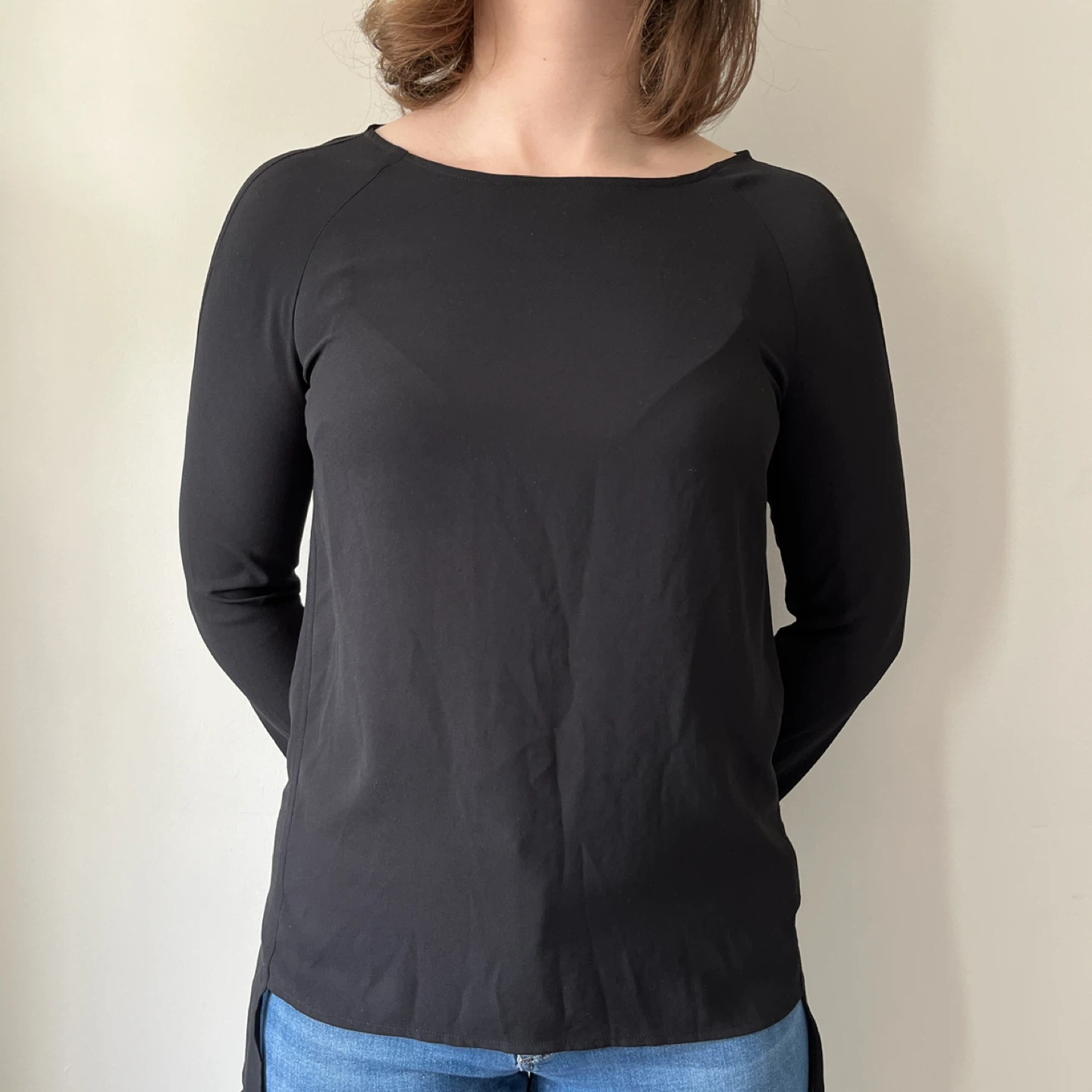 Oak + Fort Black Longsleeve Blouse, Size XS - photo 2