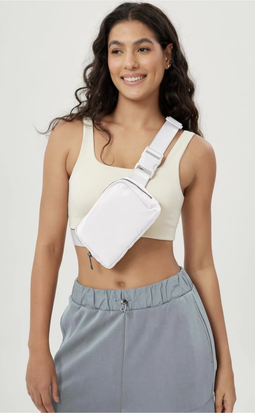 white Unisex Belt Bag