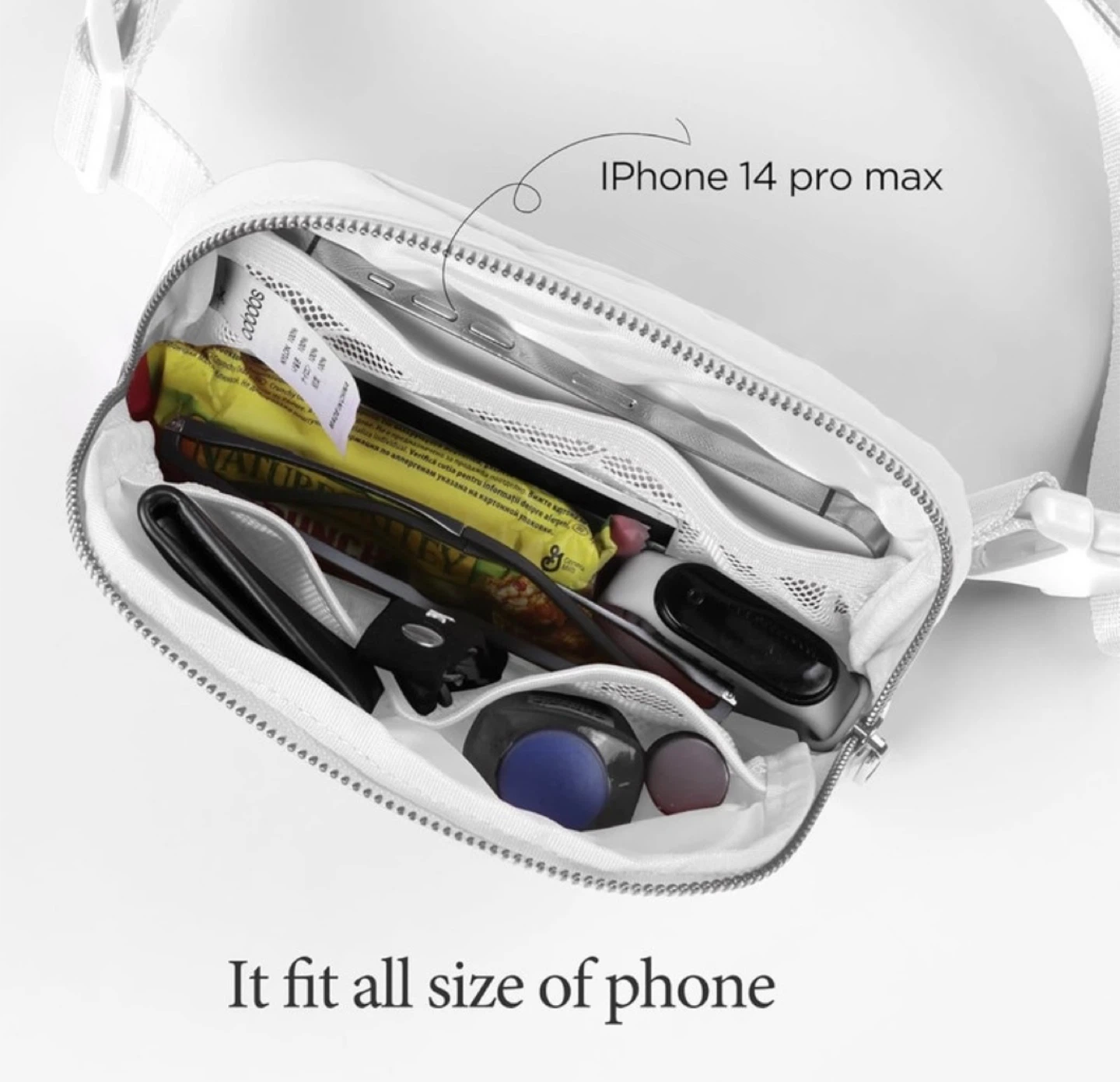 white Unisex Belt Bag - photo 3