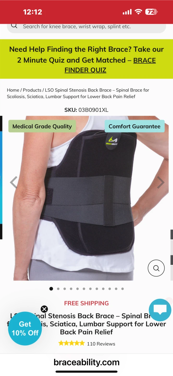 Advanced Ortho Apex LSO Back Brace Support - Universal Fit