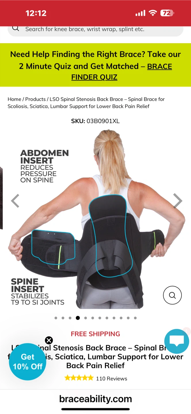 Advanced Ortho Apex LSO Back Brace Support - Universal Fit - photo 2