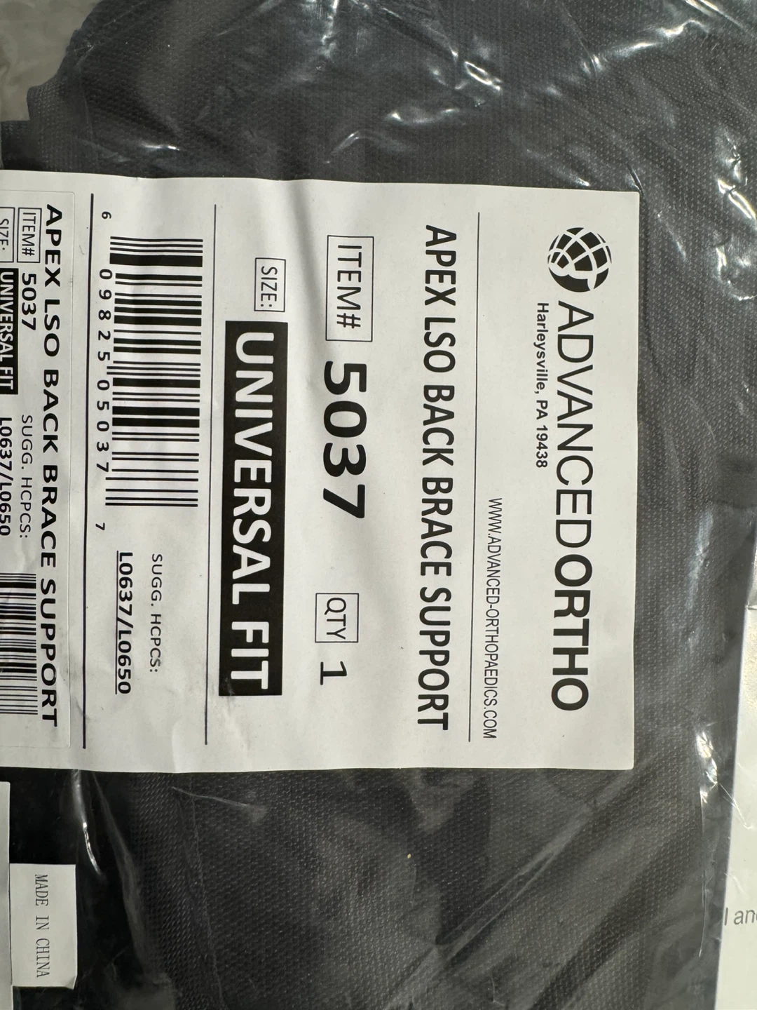 Advanced Ortho Apex LSO Back Brace Support - Universal Fit - photo 2