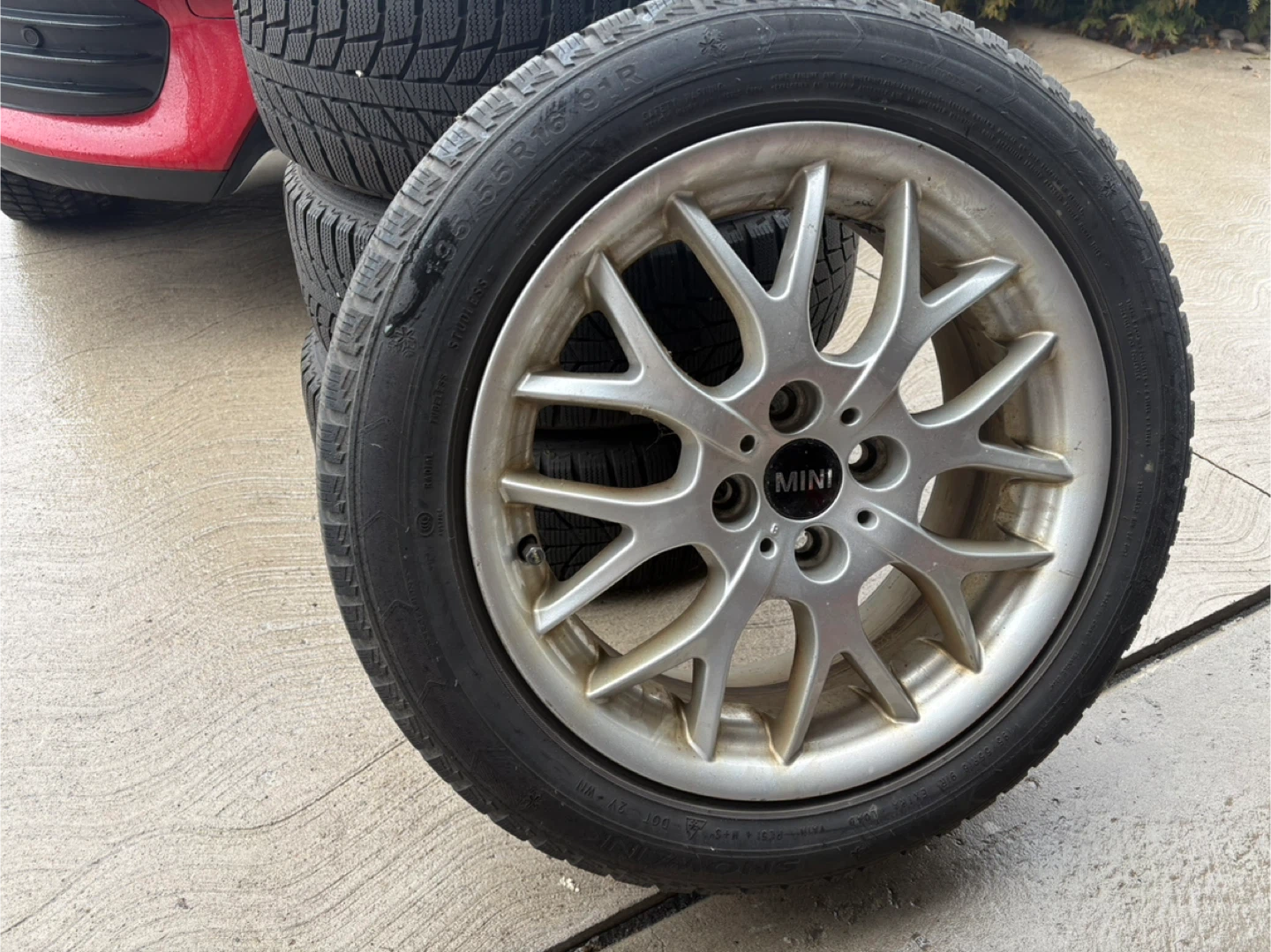 Set of 4 MINI Cooper Alloy Wheels with Winter Tires - photo 3