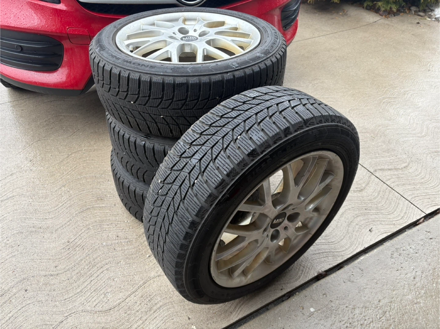 Set of 4 MINI Cooper Alloy Wheels with Winter Tires - photo 5
