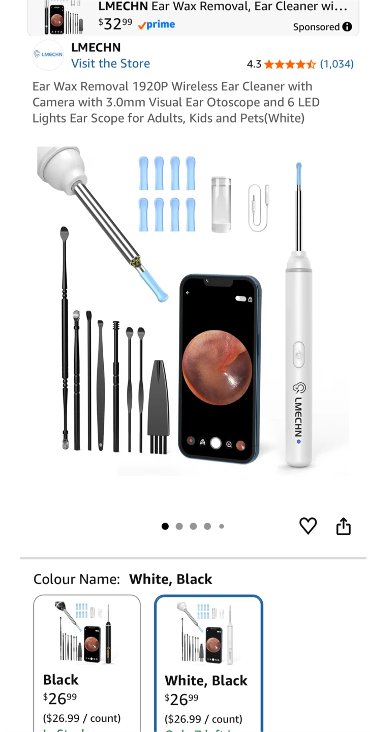 New LMECHN Ear Wax Removal w/ Camera
