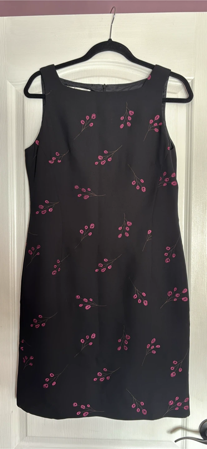 Jones New York Dress Size 10 Black Floral Sleeveless - photo 2