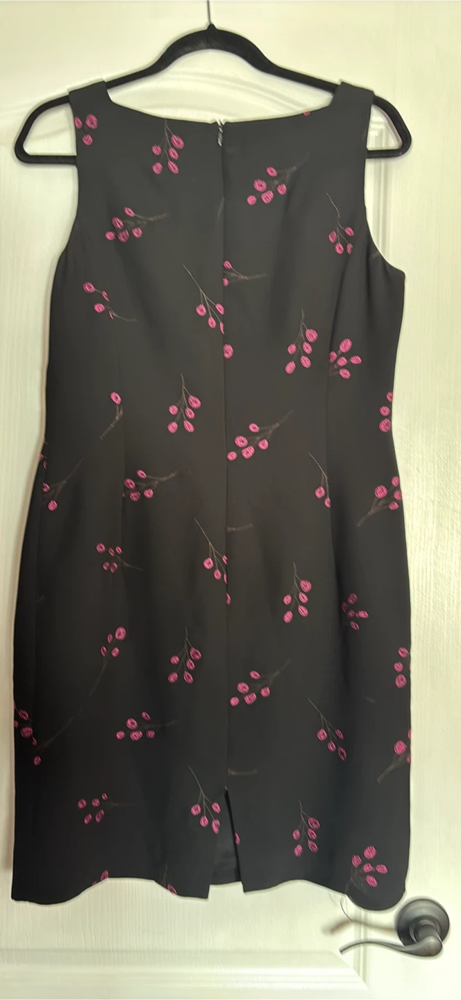 Jones New York Dress Size 10 Black Floral Sleeveless