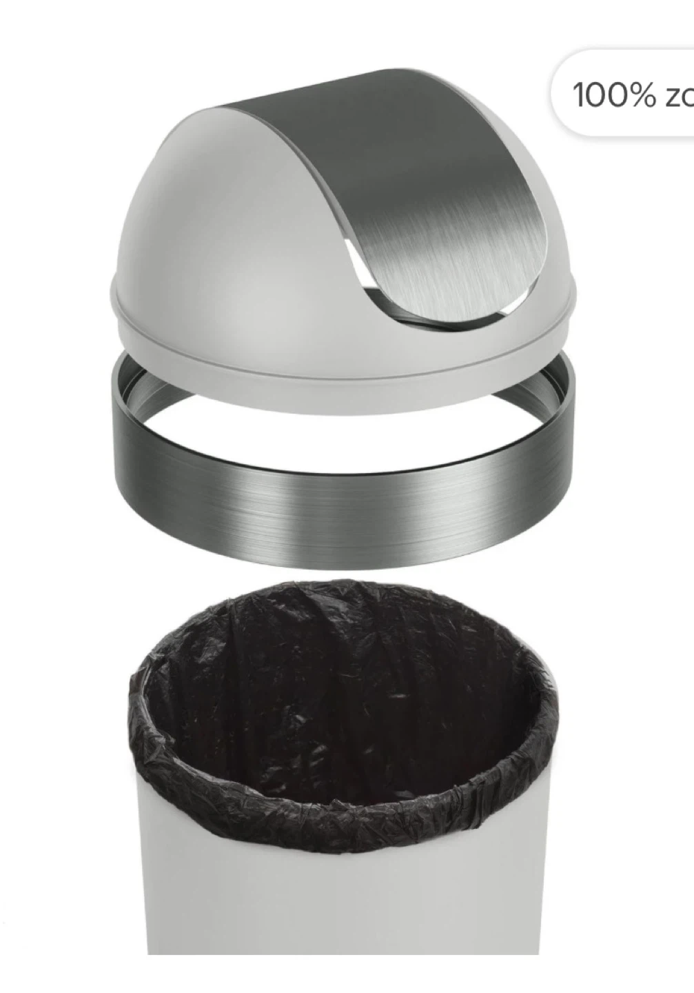 Umbra Venti Waste Can with Swing Lid - Grey 🥕