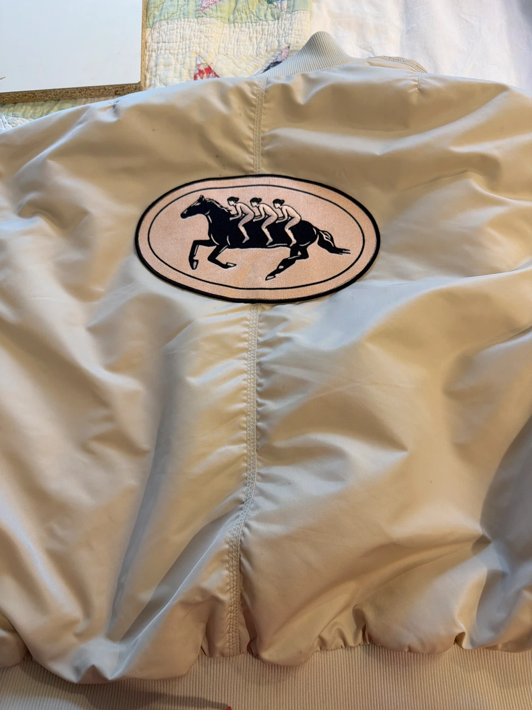 H&M Bomber Jacket - Cream with Orange Lining - Size XXG