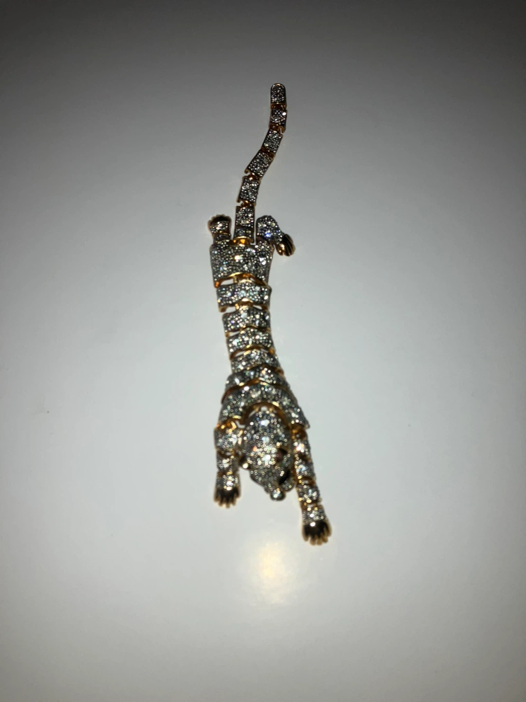 Vintage Articulated Panther Rhinestone shoulder brooch - photo 3
