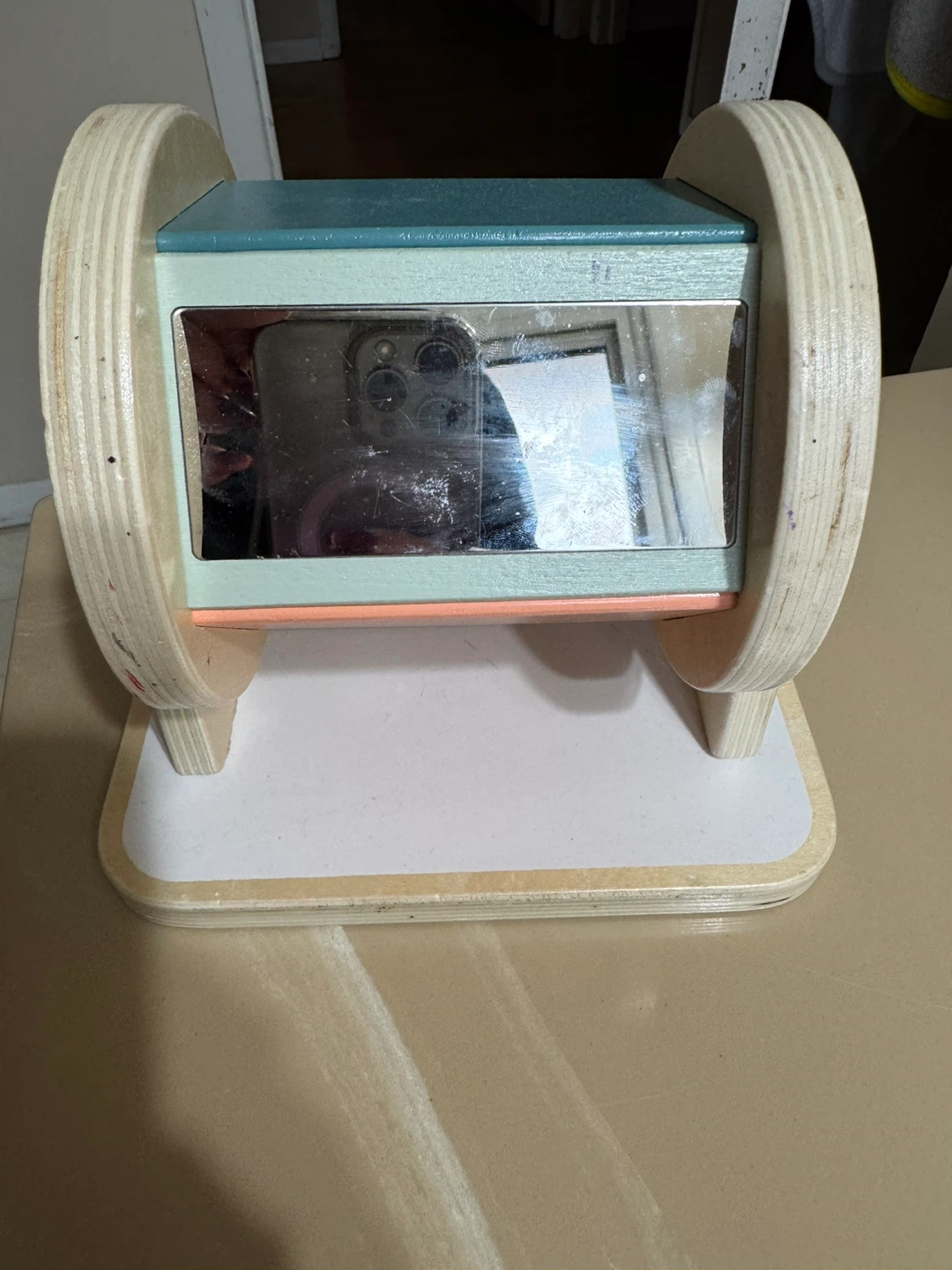 Wooden Baby Mirror Tummy Time Toy