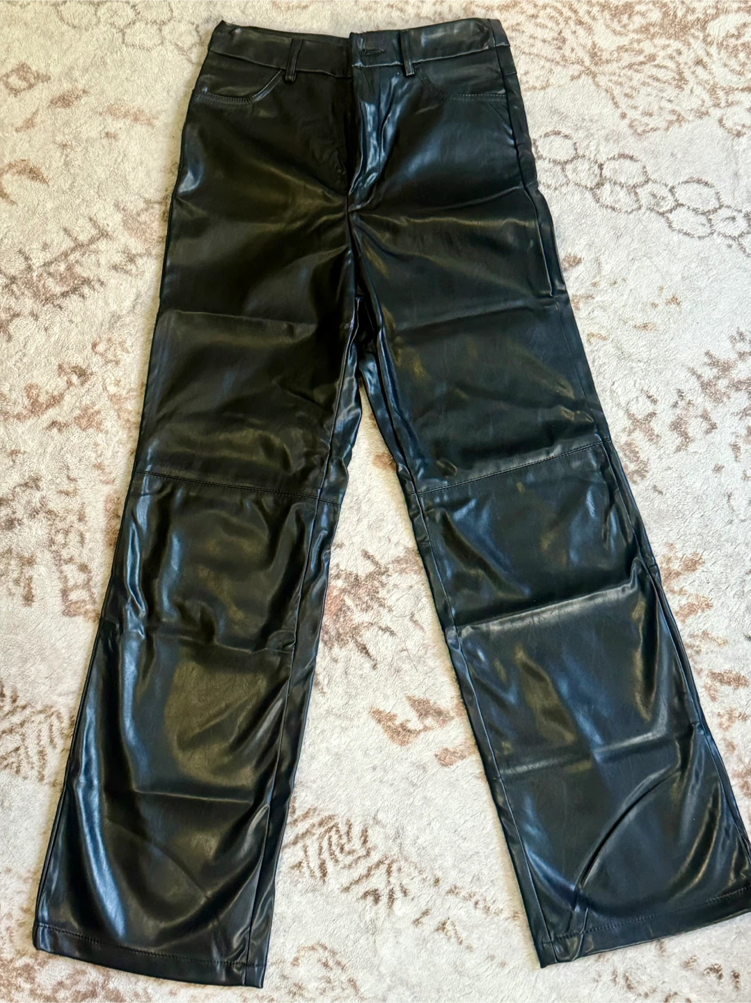 Black Faux Leather Pants Size S