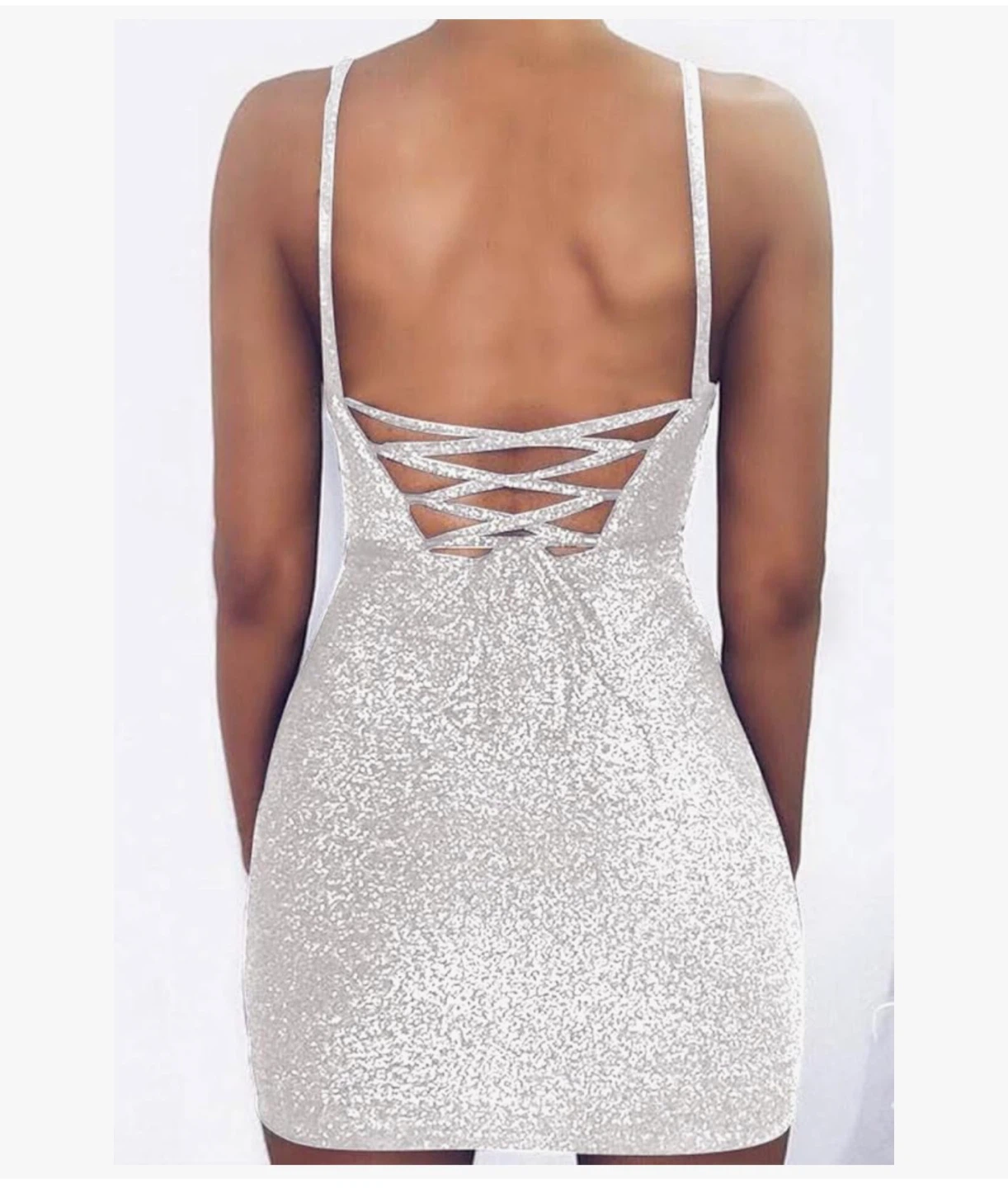 Meyeeka Women’s Spaghetti Strap Cut-Out Back Bodycon Mini Dress - photo 2