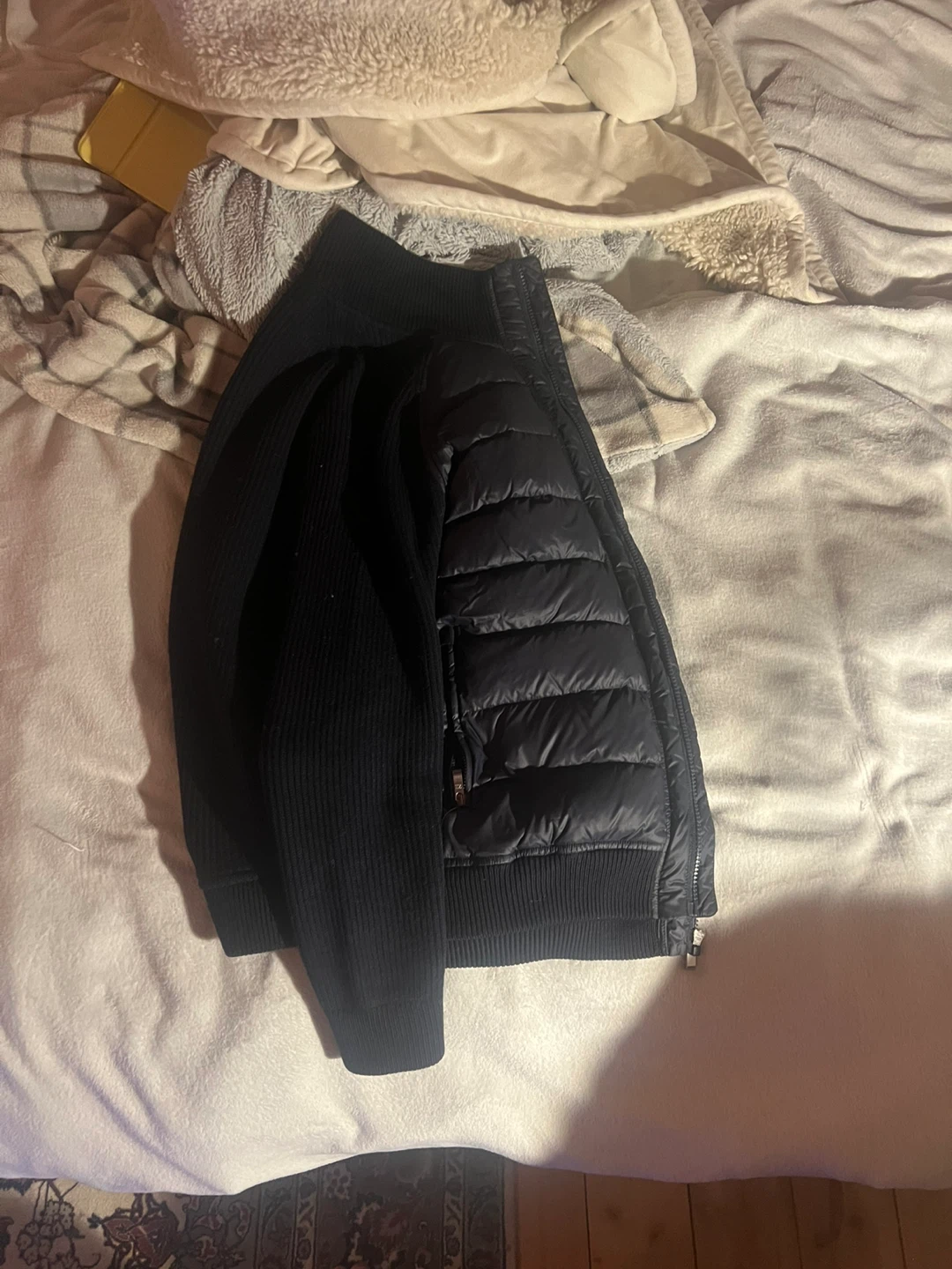 Zegna Sport Navy Blue Quilted Knit Jacket