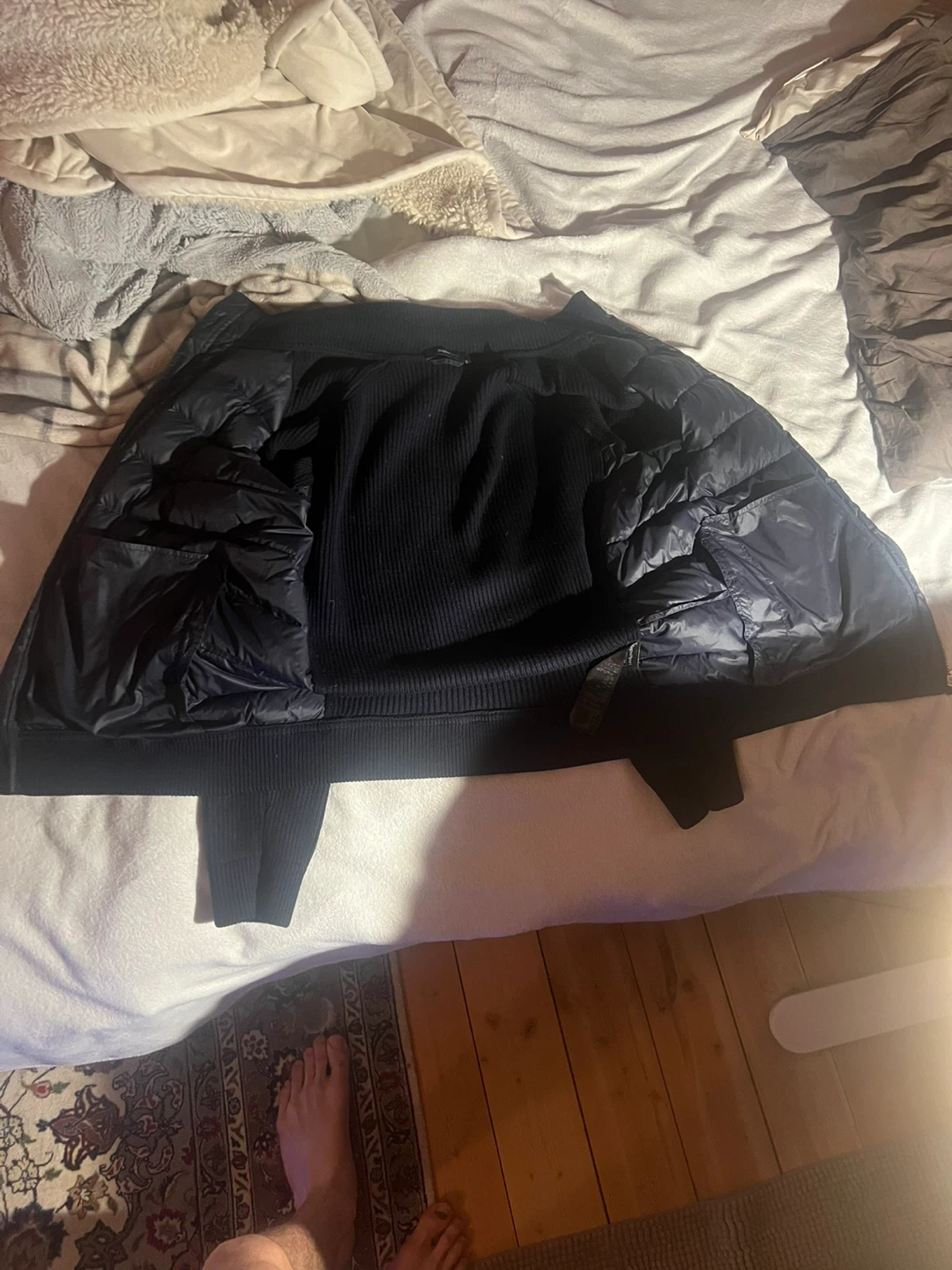 Zegna Sport Navy Blue Quilted Knit Jacket - photo 3