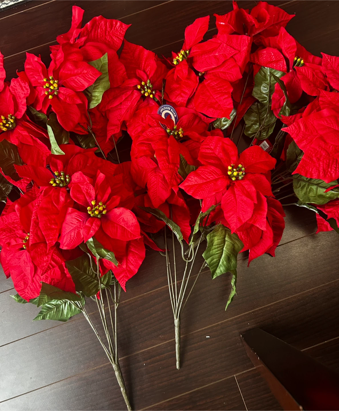 Artificial Red Poinsettias - Set of 7 - photo 2