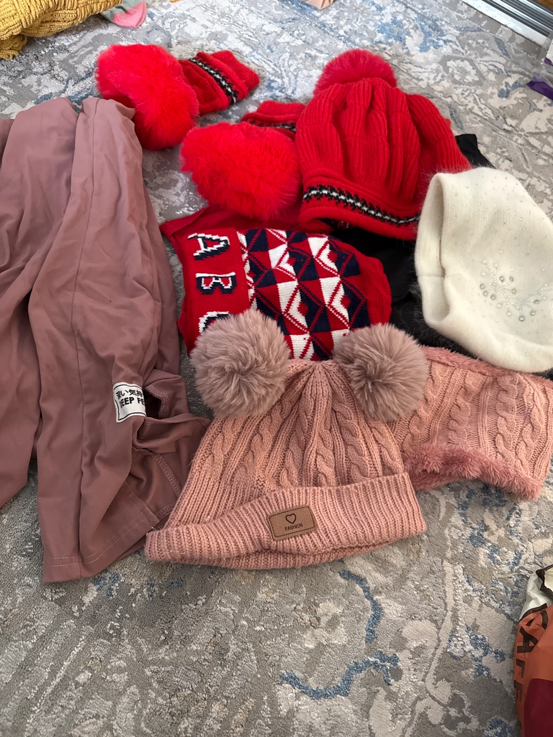 Kids Winter Hats and Mittens Set