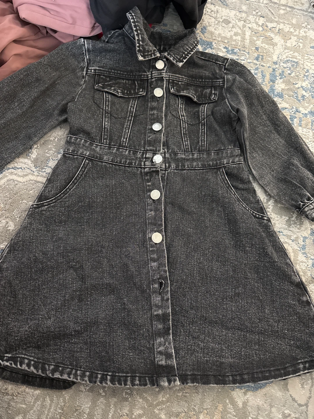 Dark Wash Denim Button-Up Dress
