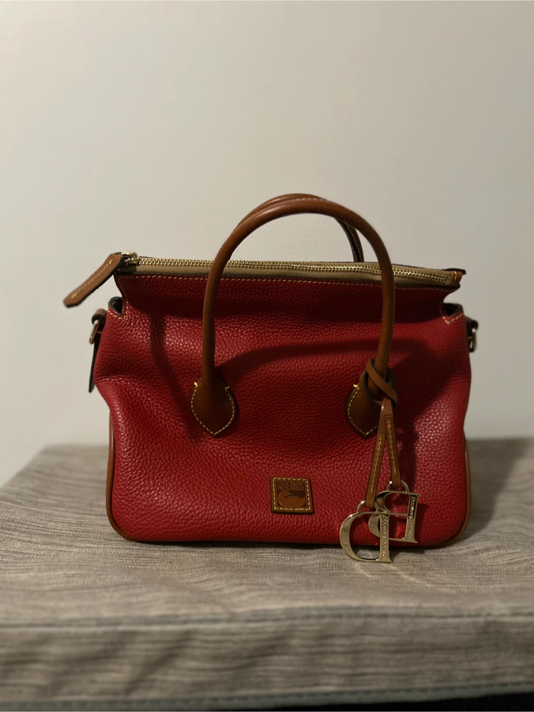 Dooney & Bourke Red Leather Satchel Bag