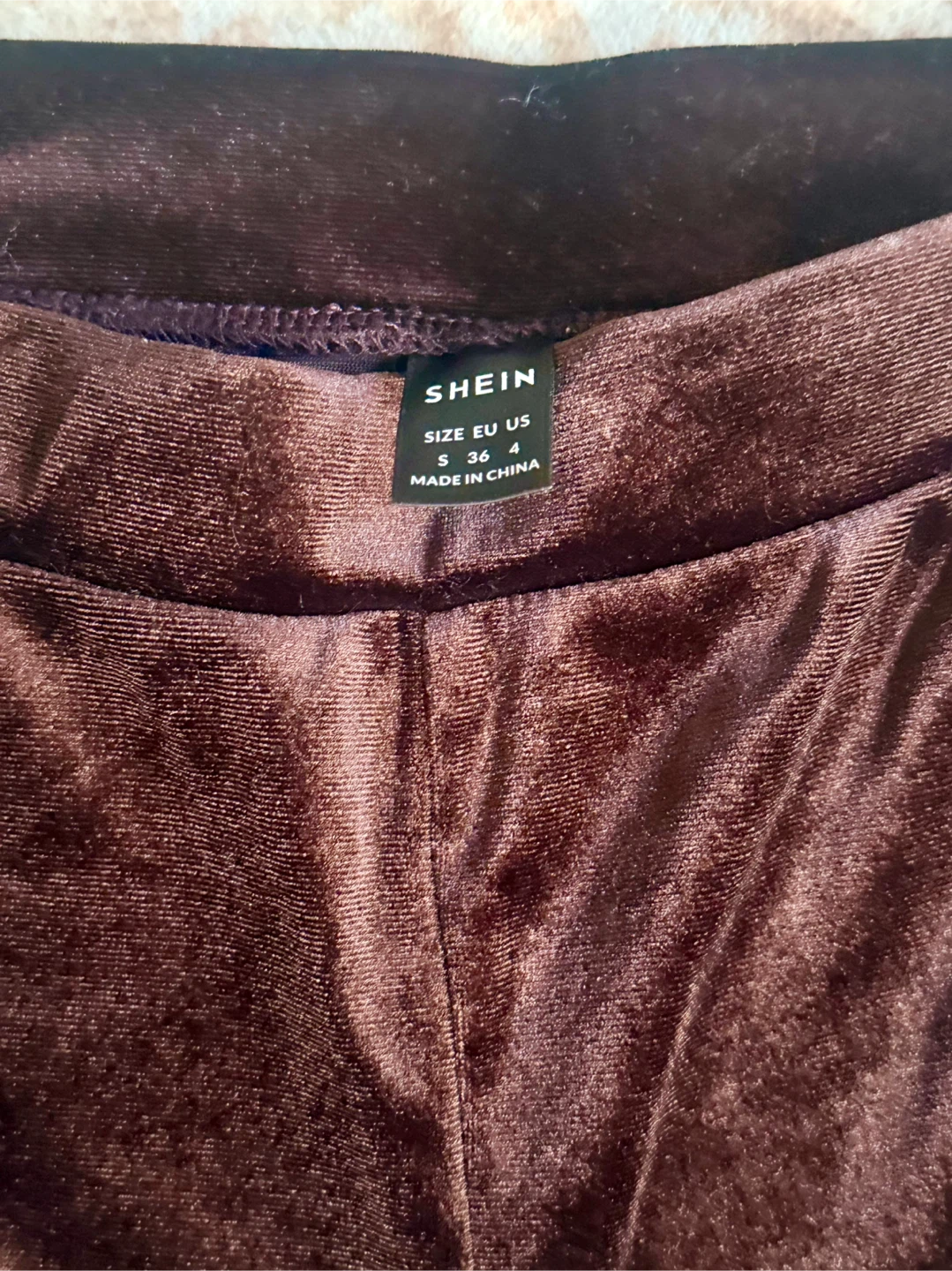 Brown Velvet Flare Pants Size S - photo 2