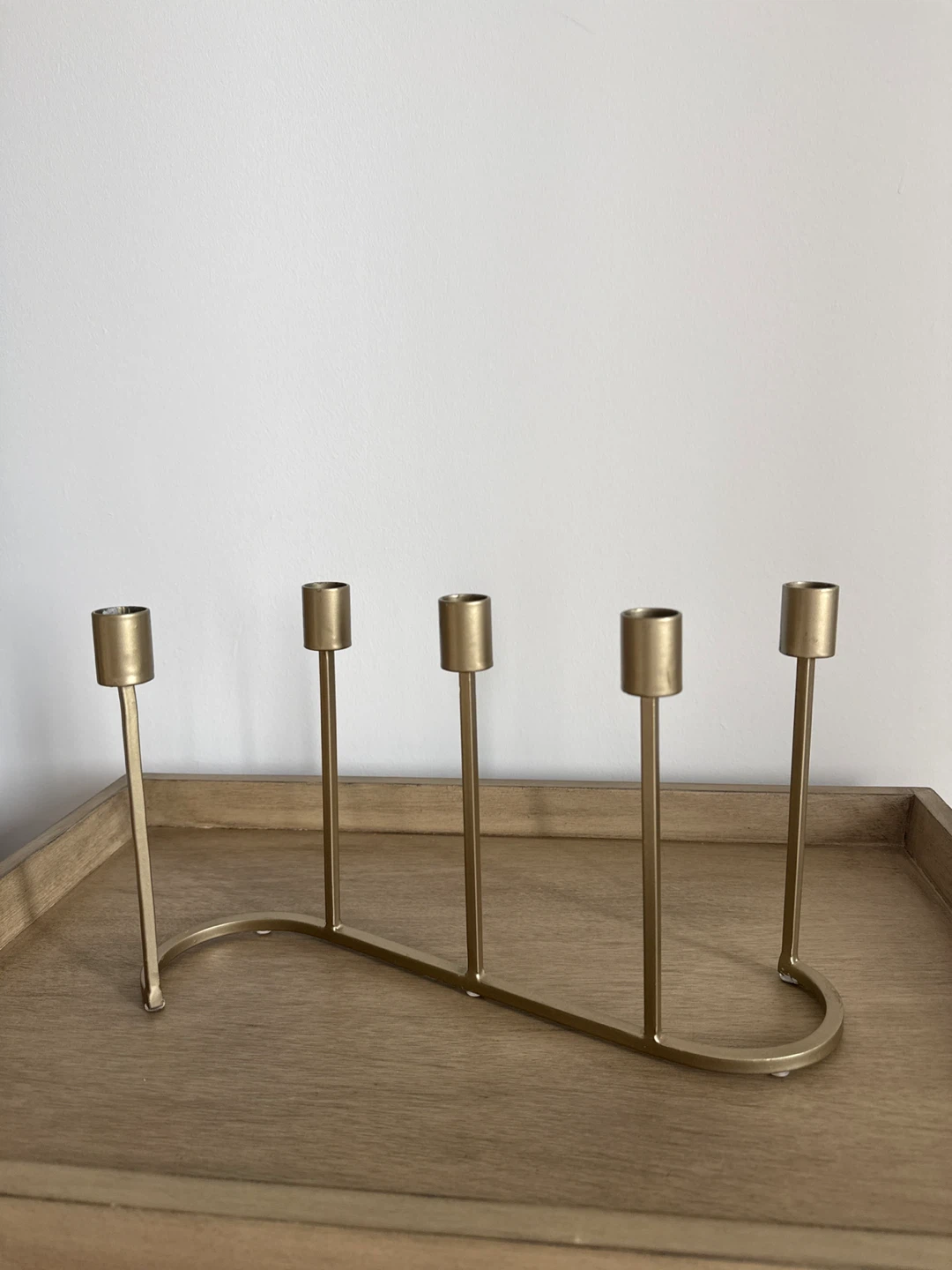 Accent Brass-finish 5-Candle Taper Holder