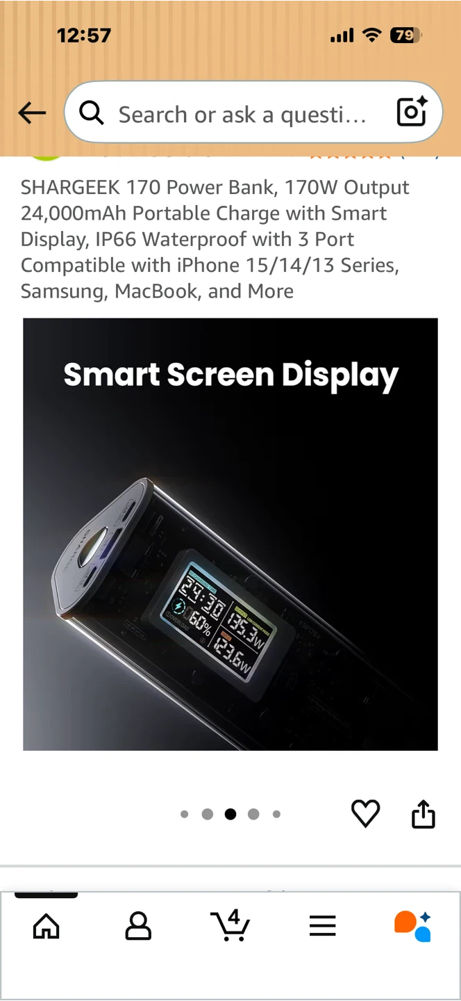 SHARGEEK 170 Power Bank - 24000mAh, 170W Output - photo 3