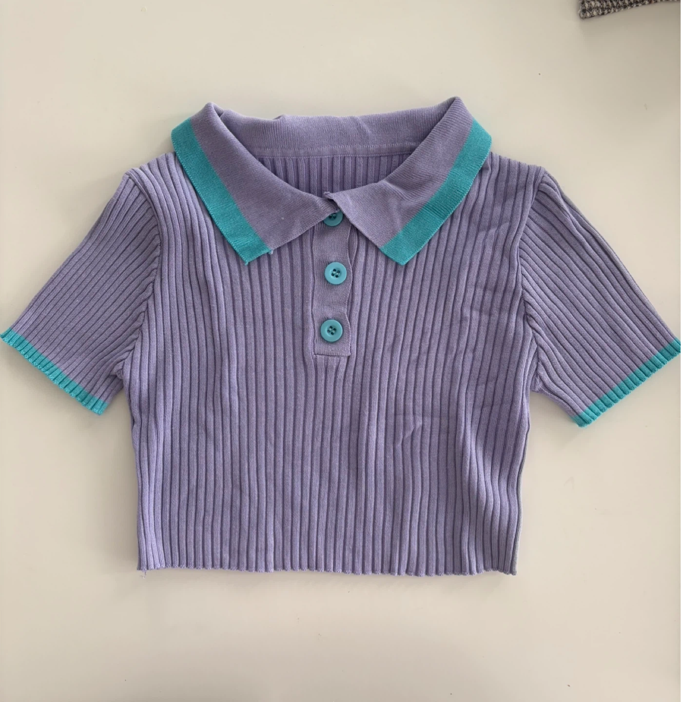 Purple Polo Crop Top - photo 3